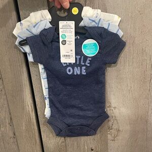Carter's Navy and Light Blue Baby Bodysuit Set